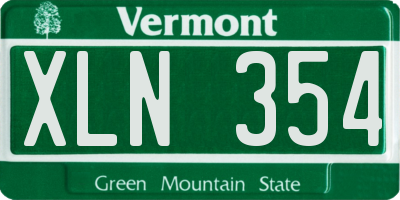 VT license plate XLN354