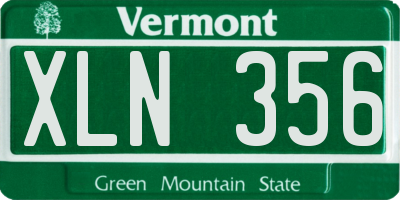 VT license plate XLN356