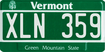 VT license plate XLN359