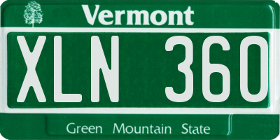 VT license plate XLN360