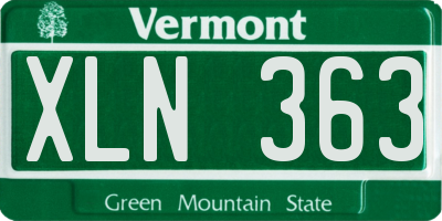 VT license plate XLN363