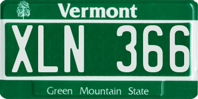 VT license plate XLN366