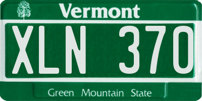 VT license plate XLN370