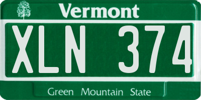 VT license plate XLN374