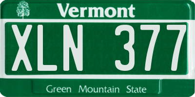 VT license plate XLN377