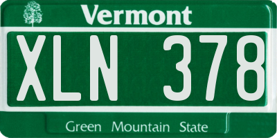 VT license plate XLN378