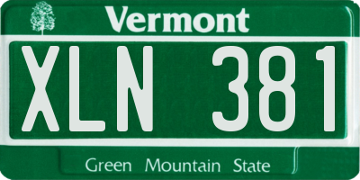 VT license plate XLN381