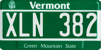 VT license plate XLN382