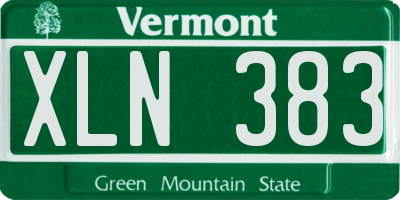 VT license plate XLN383