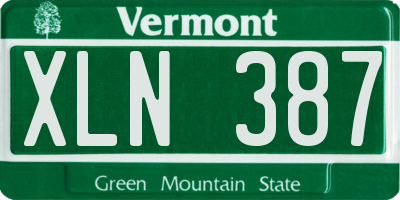 VT license plate XLN387