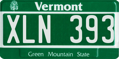 VT license plate XLN393