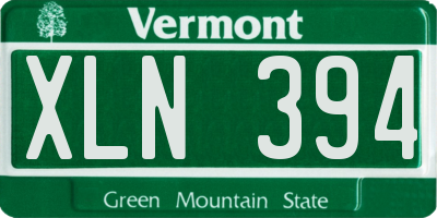 VT license plate XLN394
