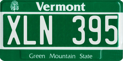 VT license plate XLN395