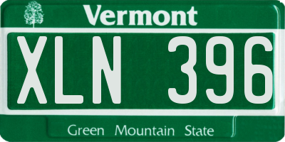 VT license plate XLN396