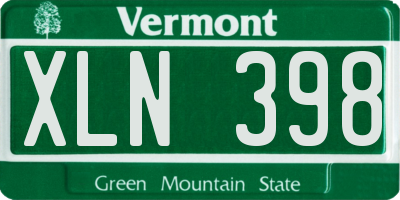 VT license plate XLN398