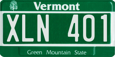 VT license plate XLN401
