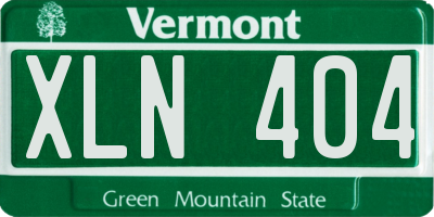 VT license plate XLN404