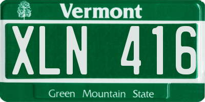 VT license plate XLN416