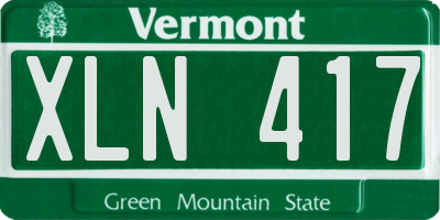 VT license plate XLN417