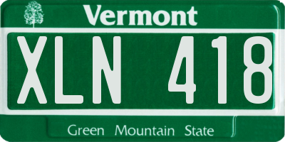 VT license plate XLN418