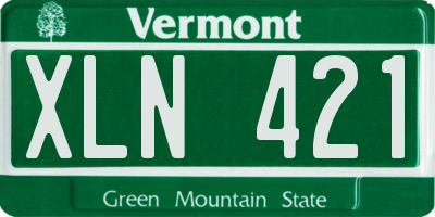 VT license plate XLN421