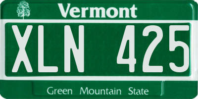 VT license plate XLN425