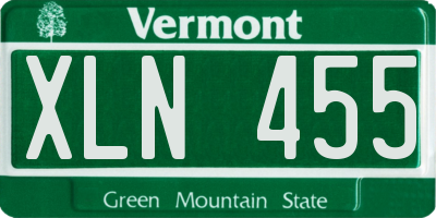 VT license plate XLN455