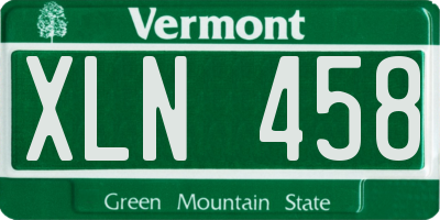 VT license plate XLN458