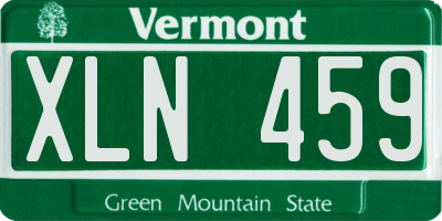 VT license plate XLN459