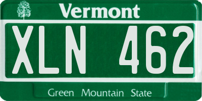 VT license plate XLN462