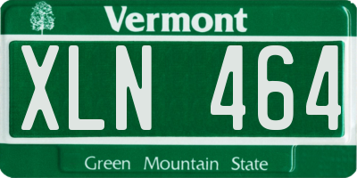 VT license plate XLN464