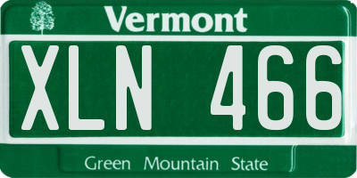 VT license plate XLN466