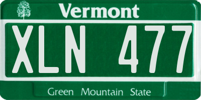 VT license plate XLN477