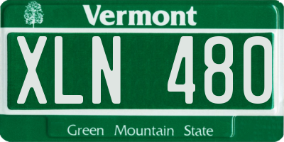 VT license plate XLN480