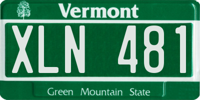 VT license plate XLN481
