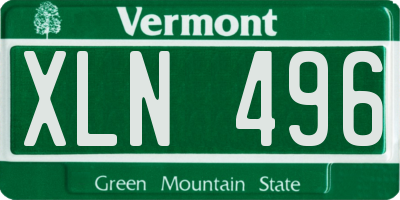 VT license plate XLN496