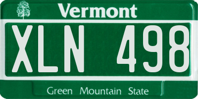 VT license plate XLN498