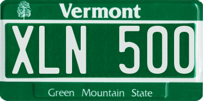 VT license plate XLN500