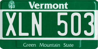 VT license plate XLN503