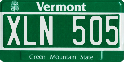 VT license plate XLN505
