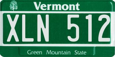 VT license plate XLN512