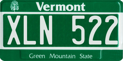 VT license plate XLN522