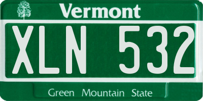 VT license plate XLN532