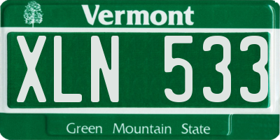 VT license plate XLN533