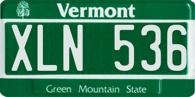VT license plate XLN536