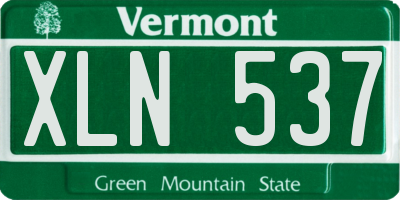 VT license plate XLN537