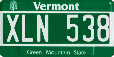 VT license plate XLN538