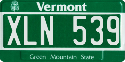 VT license plate XLN539