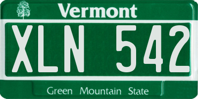 VT license plate XLN542