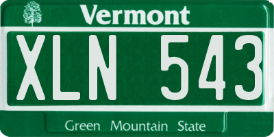 VT license plate XLN543
